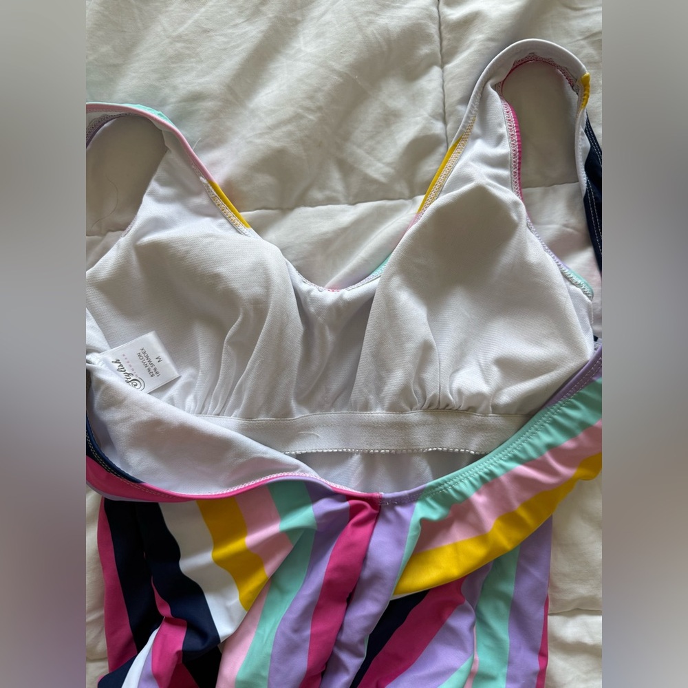Red Dress Boutique - Retro Low-back Striped One-Piece Swimsuit - Size Medium - Picture 6 of 7
